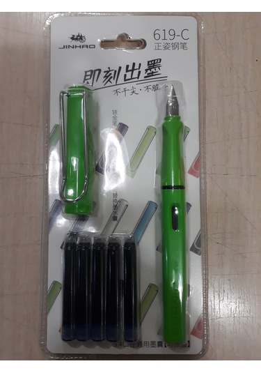 Jinhao Dolma Kalem Opak Ef 0,38 Uç+5 Kartuş - Renk Seçenekli- Opak Elma Yeşili