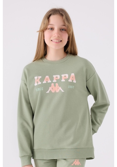 Kappa Kız Çocuk Haki Sweatshirt Haki