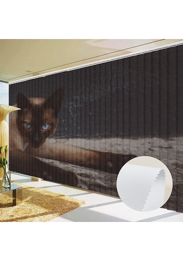 Baskılı Perde Dikey Perde Kumaş Stor Perde Kedi