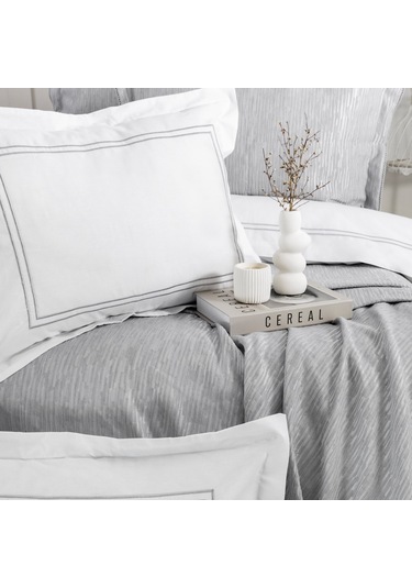 Schafer Home Pavia Şönil Yatak Örtüsü Nevresim Seti 7 Parça-gri Gri