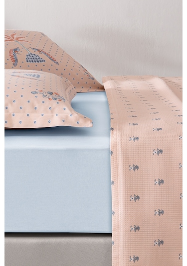 Puffy Alba Çift Kişilik Pike Takımı - Somon