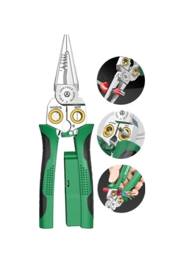 Ganzhoushop Tel Tel Sıyırma Pensesi Pense, Paslanmaz Özel Kesme İşlevli Elektrikçi Çok Çelik Arada 8'i 1 Pk