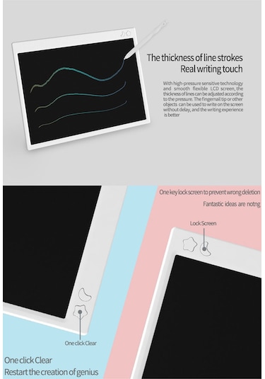 Xindoker 16 Inç Lcd Yazı Tahtası, Elektronik Çizim Tableti, Ev Ve Ofis İçin Doodle Tahtası - Pembe Diğer