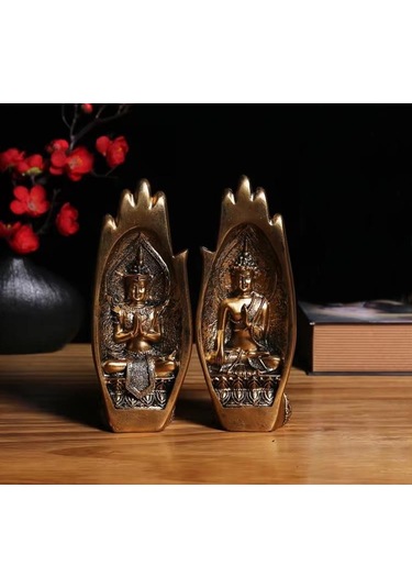 Dekoratif İkili El Buda Heykeli Tathagata Yoga Ve Meditasyon İçin Mandala El Heykelleri Feng Shui Ev Dekorasyonu Aksesuarları
