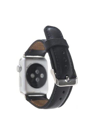 Apple Uyumlu  Watch Deri Kordon 42-44-45mm Rst1 Siyah