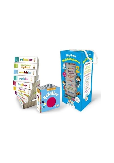 İngilizce Destekli Bilgi Dolu Minik Kütüphanem-9 Kitap Mavi Kutu- Sincap Kitap