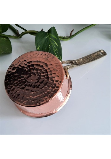 1,2 Mm Kalın Dövülmüş Trabzon İşi Bakır Sosluk Tava