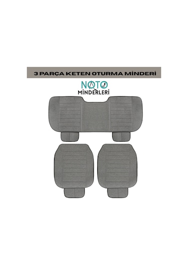 Seat İbiza Araçlara Uyumlu 3 Parça Oto Koltuk Minderi - Keten Gri