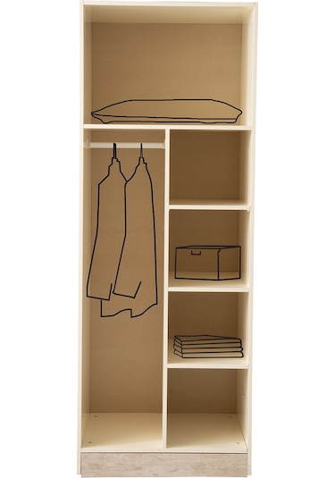 Kayra Mdf 2 Kapılı Dolap