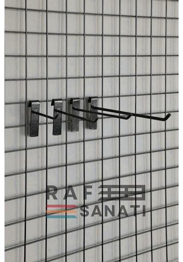Siyah Tel Pano Kancası 15 Cm - Askı Kanca Raf Askısı Raf Aksesuar Siyah