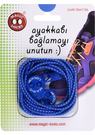 Magic Locks Akıllı Bağcık Yuvarlak- Mavi Mavi