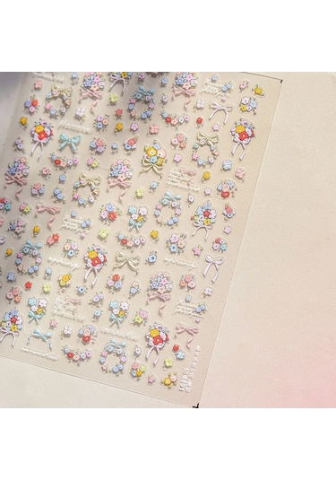 Flybuy Lale Çiçek Jöle Kabartma Yıldız Kalp Şeftali Çiçeği 5d Ms778