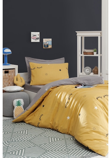 Eponj Home Kolay Ütülenir Nevresim Takımı Tek Kişilik Dide Sarı