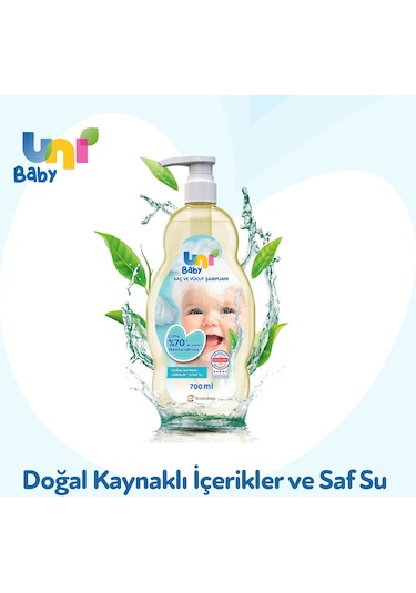 Uni Baby Bebek Saç ve Vücut Şampuanı 3 x 700 ML
