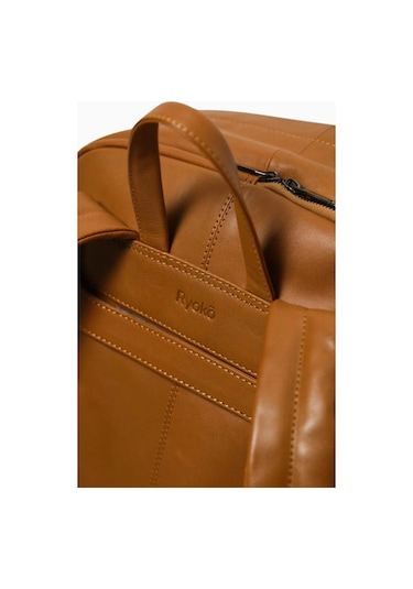 Ryoko Madison Full Grain Deri Unisex Sırt Çantası Tan 1