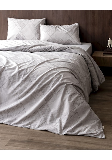 Aurelie Tek Kişilik %100 Pamuk Ranforce Baskılı Nevresim Takımı - Gri 8684427282687 Gri