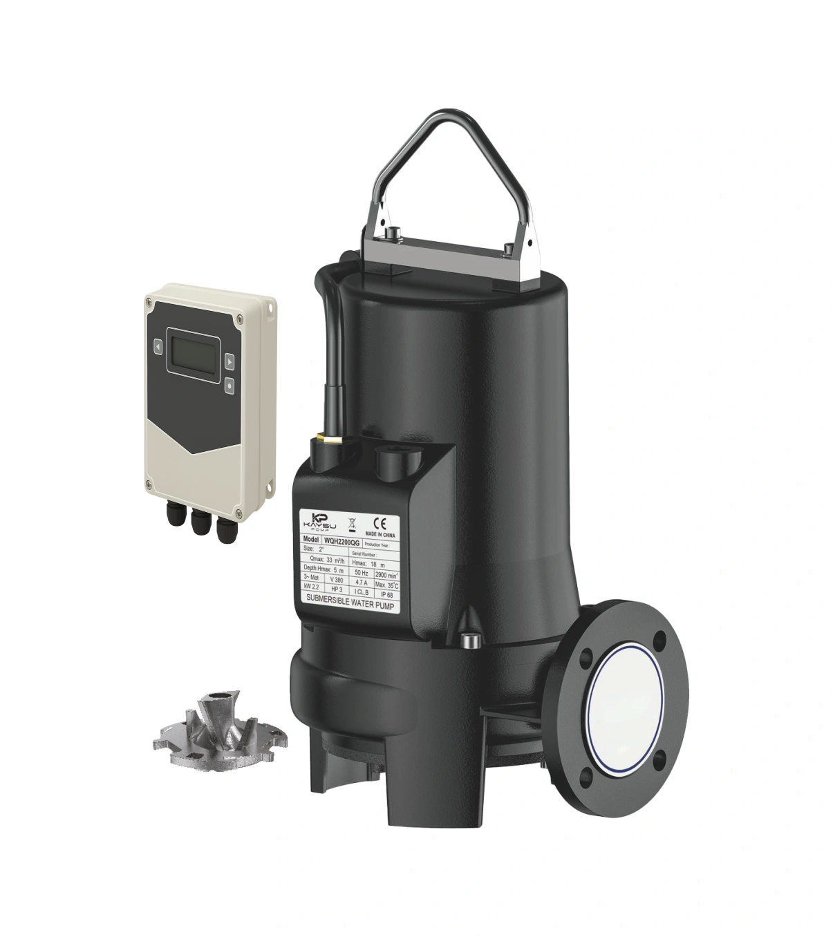 Kaysu Wqh2200qg Döküm Gövdeli Öğütücülü Foseptik Dalgıç 3 Hp 380 Volt