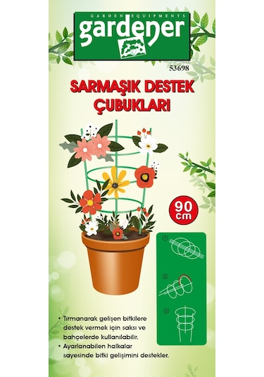Gardener 53698 Halkalı Destek (sarmaşık) Çubuğu-90 Cm