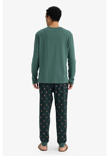 Defacto Regular Fit Hayvan Baskılı Uzun Kollu 2li Takım G2935ax25wngn1259 Yeşil-gn1259