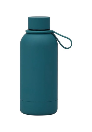 350 Ml Mını Termos Bardak Küçük Ağız Vakum Çift Paslanmaz Çelik Silikon Saplı Taşınabilir Yeşil