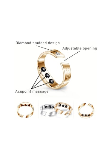 Altın M Horlama Önleyici Yüzük - Altın Kaplama, 3 Anti-horlama Boncuğu İle Rahat Akupresür Cihazı, Nefes Alma Ve Uyku Desteği İçin, 4 Boyutta Mevcut