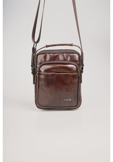 Ççs 31591 Hakiki Deri Askılı Çanta Kahve