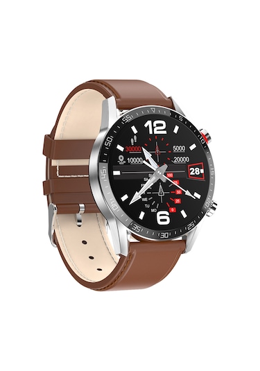 Yifomall L13 Deri Akıllı Saat Kahverengi