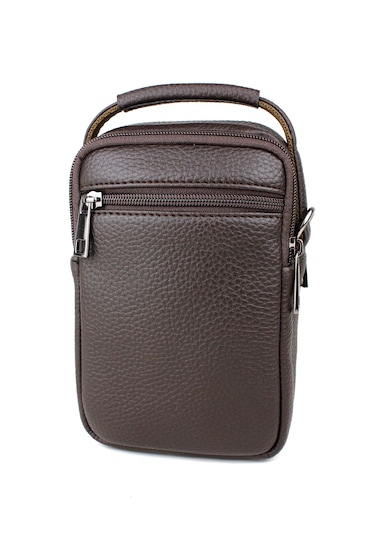 Erkek Kahverengi Çok Cepli Askılı El Ve Omuz Çantası Kahverengi