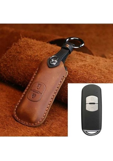 Tongxida Mazda İçin Eski Stil Hallmo Anahtar Koruyucu, Kahverengi 2 Adet, 2 Anahtar Sürümü