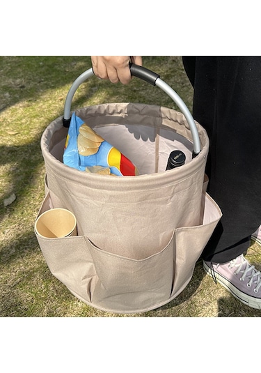 Wezone 6 Cepli Dayanıklı Bahçe Çantası, Katlanabilir Taşınabilir Su Geçirmez Alışveriş Sepeti, 17l Kapasiteli Siyah