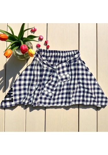 Asimetrik Kesim Ekose Etek İndigo