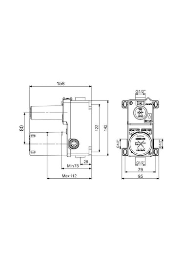 Eca 102166207 Sıva Altı Grubu 2 Yollu Ankastre Banyo Bataryası Krom