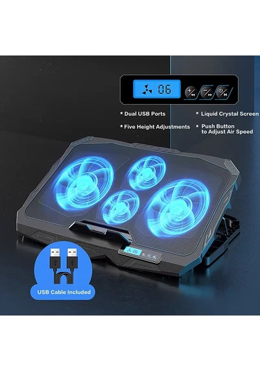 Dizüstü Soğutma Pedi, 12 "-17" Bilgisayar İçin 4 Sessiz Fanlı