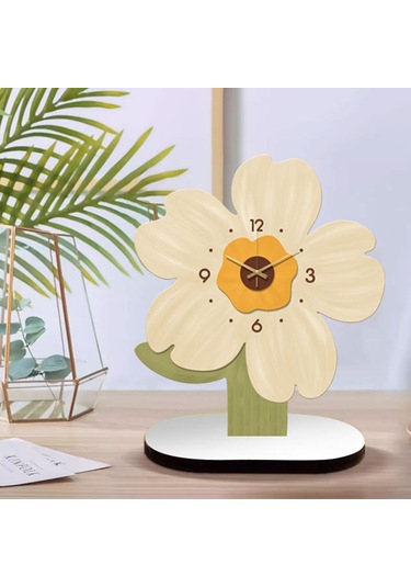 Suntek Magideal Masa Saati Analog Saat Sessiz Dekoratif Ayçiçeği