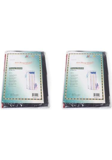 Gardrop İçi Asılabilir Elbise Dolabı Seti Pvc 2 Adet 50x37x105cm Lacivert