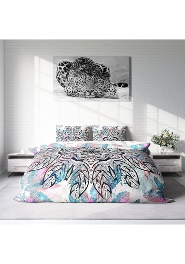 Monohome Ethnic Mandala2 3D Pamuk Saten Çift Kişilik Nevresim Tak