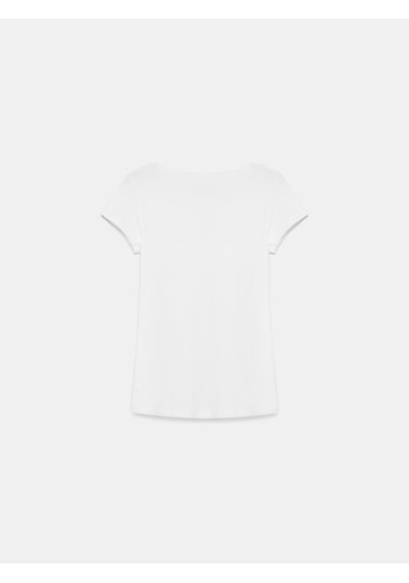 Dilvin 32688 %100 Pamuk Basic T-shirt-beyaz