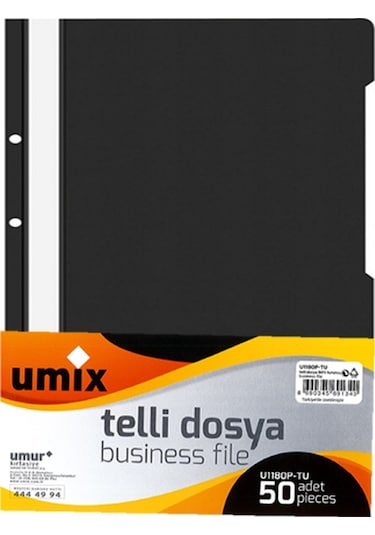 Umix Telli Dosya 50 Adet - Siyah Dosya 50'li