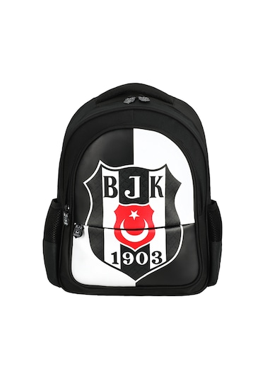 Lisanslı İki Bölmeli Siyah Beyaz Orijinal Sırt Çantası Siyah