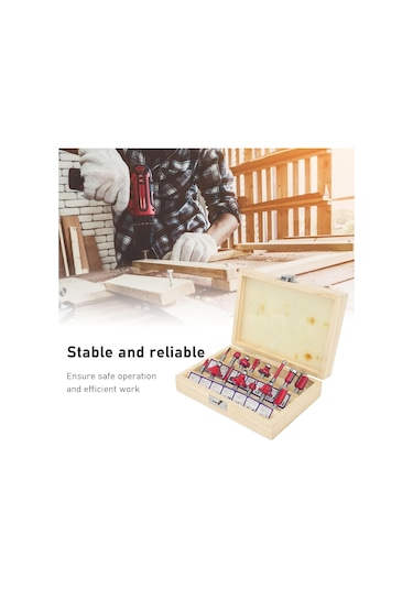 12 Parça Freze Uç Takımı Ahşap Oyma Ağaç Delme Özel Ahşap Çantalı Set 6 Mm