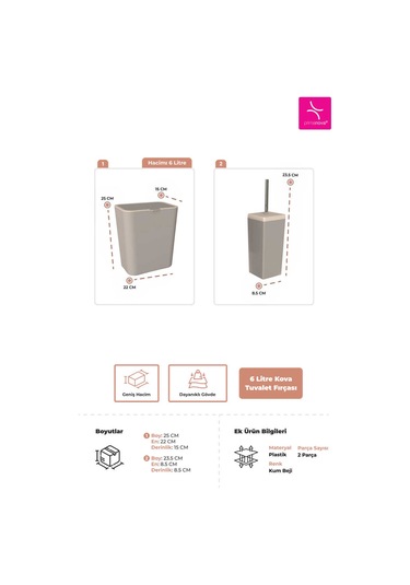 Prima Nova Flip 2'li Banyo Seti - Kum Beji Kum Rengi