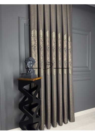 Fon Perde Pano Fonluk Nilo Desen - Kahve