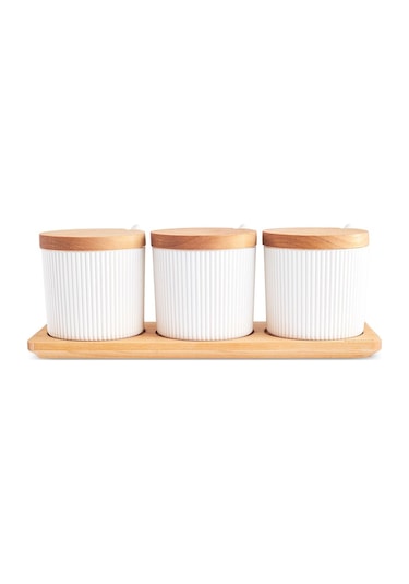 Karaca  Massimo 3'lü Ahşap Standlı Baharat Takımı