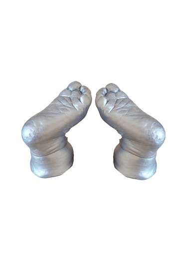 Küçük İzler 3 boyutlu bebek 2 adet ayak izi heykeli seti