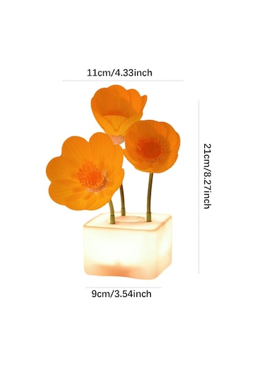 Homyl Otomatik Blooming Çiçek Gece Işık Yatak Odası Ekran Sari Çok Renkli