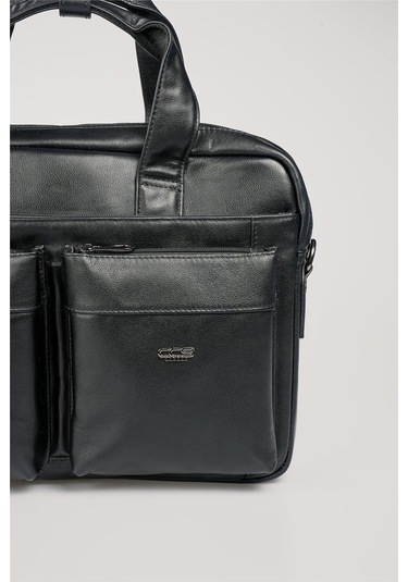 Ççs 71472 Hakiki Deri Evrak Çantası Siyah