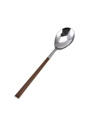 Ahşap Tekli Yemek Kaşığı - 20 Cm Açık Ahşap
