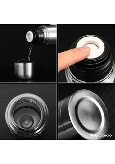 Çelik 750 Ml İnox Mama Termosu Evde Kampta Ofiste İçi Dışı Çelik Kırılmaz Inox