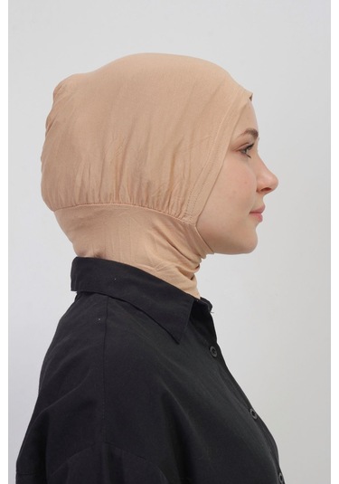 Pratik Esnek Likralı Boyunluklu Geçmeli Bone Bej