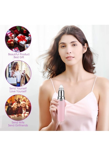 Hangfox Pink Elektrikli Siyah Nokta Ve Akne Kaldırıcı Seti - 3 Emme Seviyesi, 4 Değiştirilebilir Uç, 5 Parça Akne Aracı Pil Yok